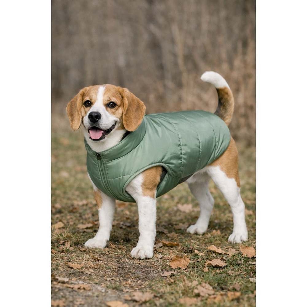 Boots & Barkley Dog Puffer Jacket‎ with Buckle Green Size XL